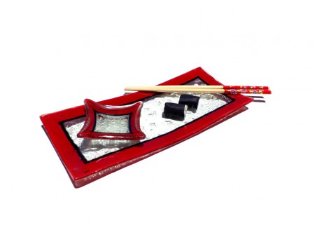 platos de sushi incluye porta salsa y palitos